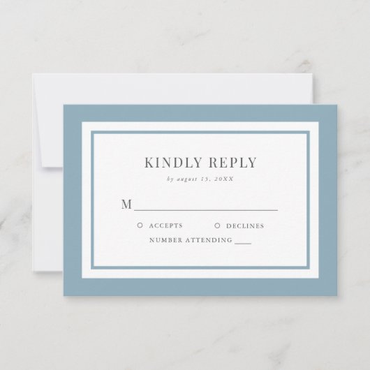 Editable Border Color Wedding RSVP Karte (Vorderseite)