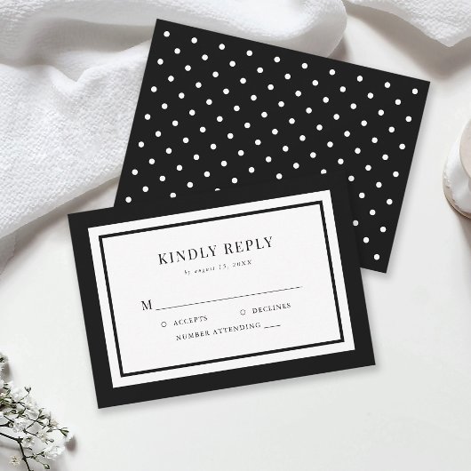 Editable Border Color Wedding RSVP Karte