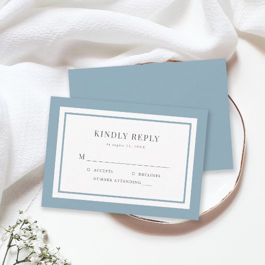 Editable Border Color Wedding RSVP Karte
