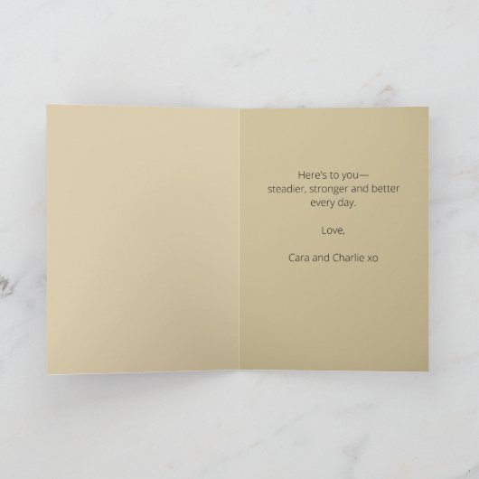 Editable Botanical Tall Browallia Gruß Karte (Innenseite)