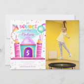 Editable Bounce Birthday Foto Einladung (Vorderseite)