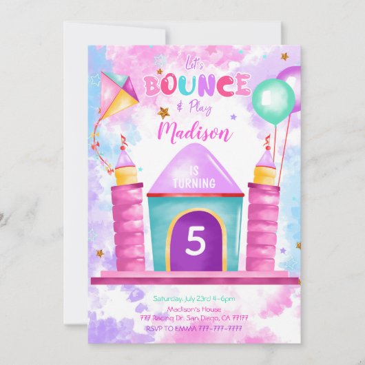 Editable Bounce Einladung (Vorderseite)