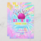 Editable Bowling Birthday Einladung (Vorne/Hinten)