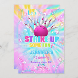 Editable Bowling Birthday Einladung