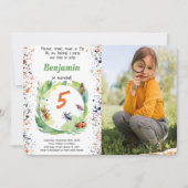 Editable Boy Bug Birthday Party Foto Einladung (Vorderseite)