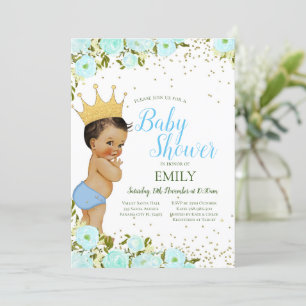 Editable Boy Prince Einladung