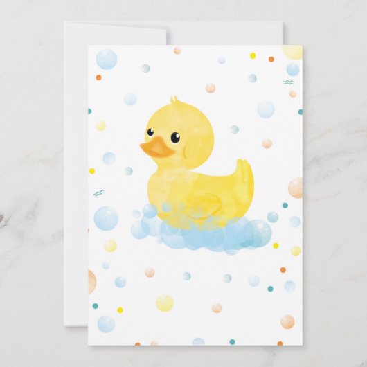 Editable Boy Rubber Duck Baby Duck Einladung (Rückseite)