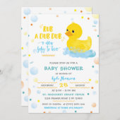 Editable Boy Rubber Duck Baby Duck Einladung (Vorne/Hinten)