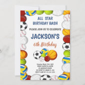 Editable Boys Athletic Party Einladung (Vorderseite)