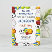 Editable Boys Athletic Party Einladung (Stehend Vorderseite)