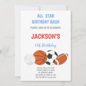 Editable Boys Athletic Party Einladung (Vorderseite)