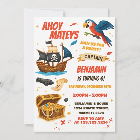 Editable Boys Girls Schatzsuchen Einladung (Vorderseite)