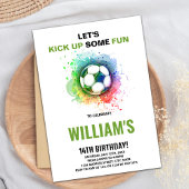 Editable Boys Sports Party Card mit Ball & Goal Einladung