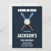 Editable Boys Sports Party Card mit klassischem Ba Einladung (Vorderseite)