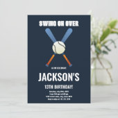 Editable Boys Sports Party Card mit klassischem Ba Einladung (Stehend Vorderseite)