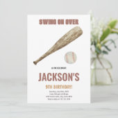 Editable Boys Sports Party Card mit klassischem Ba Einladung (Stehend Vorderseite)