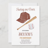 Editable Boys Sports Party Card mit Red Stitch De Einladung (Vorderseite)