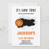 Editable Boys Sports Party Card mit Tinte Splash D Einladung (Vorderseite)