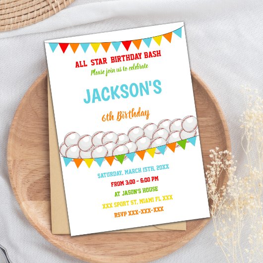 Editable Boys Sports Party Einladung für Kleines G