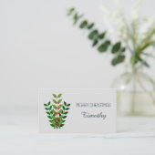 Editable Branches und Berries Weihnachten Platzkarte (Stehend Vorderseite)