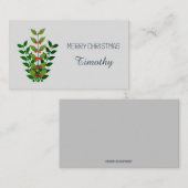 Editable Branches und Berries Weihnachten Platzkarte (Vorne/Hinten)