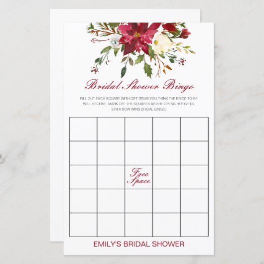 Editable Bridal Bingo Brautparty Game PRINTED (Vorne/Hinten)