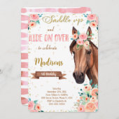 Editable Brown Horse Einladung (Vorne/Hinten)