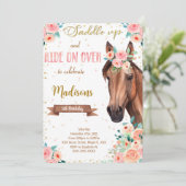 Editable Brown Horse Einladung (Stehend Vorderseite)