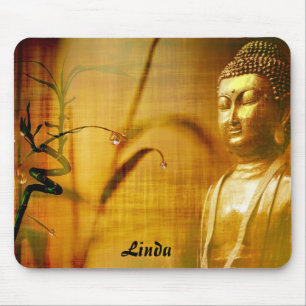 Editable Buddha and Bamboo Mousepad