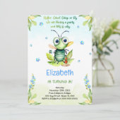 Editable Bug Birthday Einladung (Stehend Vorderseite)