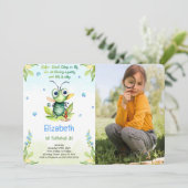 Editable Bug Birthday Foto Einladung (Stehend Vorderseite)