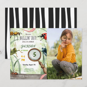 Editable Bug Birthday Foto Einladung