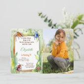 Editable Bug Birthday Party Einladung (Stehend Vorderseite)