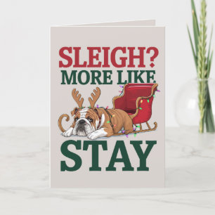 EDITABLE Bulldog Funny Hund Weihnachtskarte Feiertagskarte