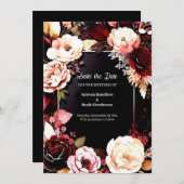 Editable Burgundy Romance Save The Date (Vorne/Hinten)