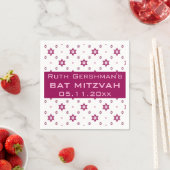 Editable Burgundy Star von David Bat Mitzvah Serviette (Beispiel)