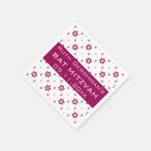 Editable Burgundy Star von David Bat Mitzvah Serviette (Ecke)
