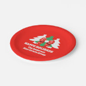 Editable Business Happy Holidays Weihnachts-Party Pappteller (Schrägansicht)