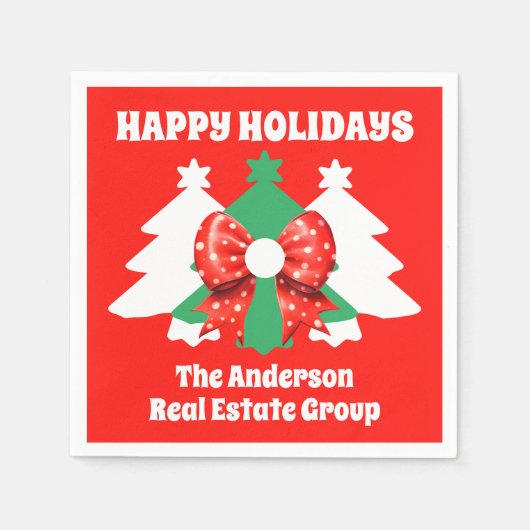 Editable Business Happy Holidays Weihnachts-Party Serviette (Vorderseite)