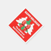 Editable Business Happy Holidays Weihnachts-Party Serviette (Ecke)