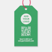 Editable Business Logo QR Code Happy Holidays Geschenkanhänger (Rückseite)