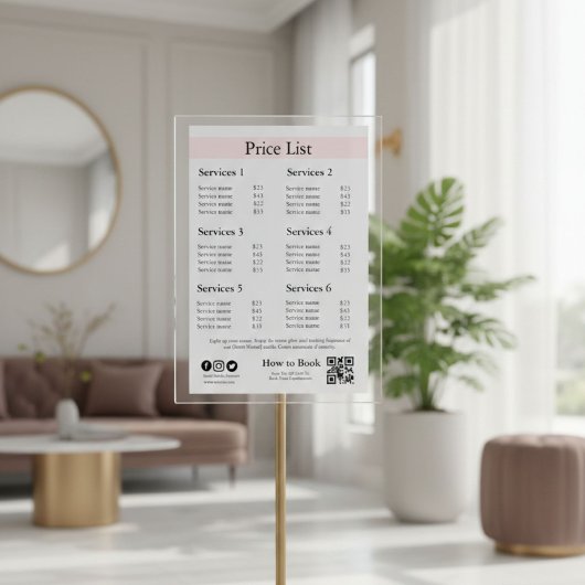 Editable Business Price List Template | Spa, Nail  Sockelschild