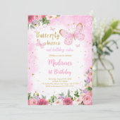 Editable Butterfly Einladung (Stehend Vorderseite)