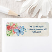 Editable Butterfly und Rose Garden Rücksendeadress (Insitu)