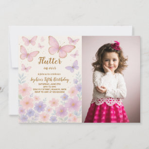 Editable Butterfly zum Geburtstag Einladung für Mä