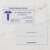 Editable Caduceus Medical Beruflich Business Visitenkarte (Vorne/Hinten)