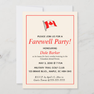 Editable Canadian Military Farewell Party Einladung