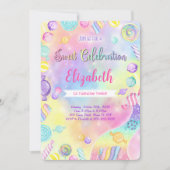 Editable Candy Birthday Einladung (Vorderseite)