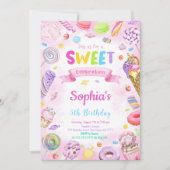 Editable Candy Birthday Einladung (Vorderseite)