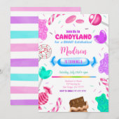 Editable Candy land Birthday Einladung (Vorne/Hinten)